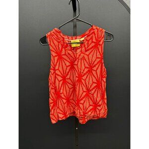 Maeve Anthropologie Red Geometric Enna Tank